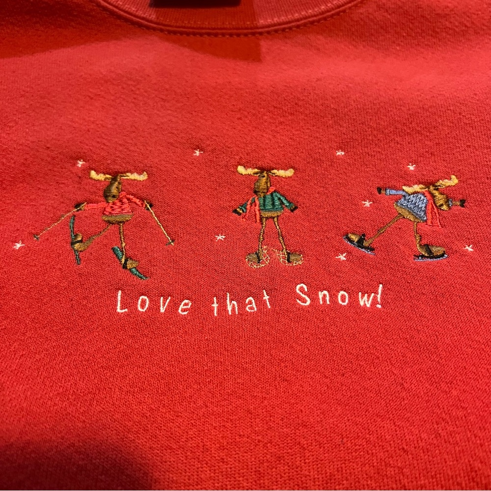 Vintage | Embroidered Moose Winter Sweatshirt - Picture 4 of 6